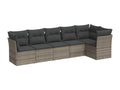 Salon de jardin 6 pièces avec coussins gris résine tressée QVJE12107