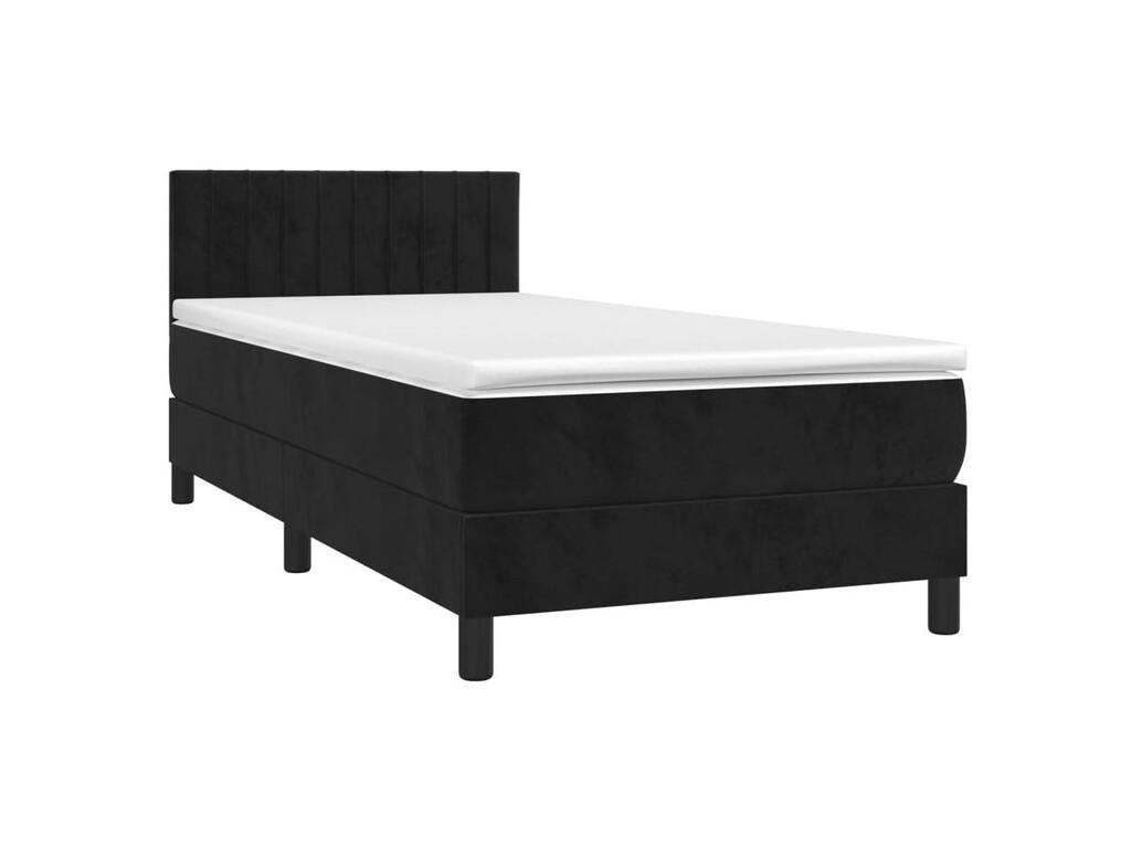 Sommier à Boislis de lit avec matelas et LED Noir 100x200 ZXMA77578