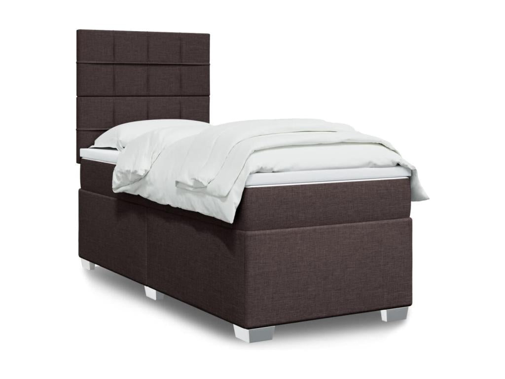 Sommier à Mobenze de lit avec matelas Marron foncé 80x200 cm NRXH40425