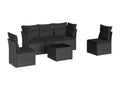 Salon de jardin 6 pcs avec coussins noir résine tressée DOIW21176
