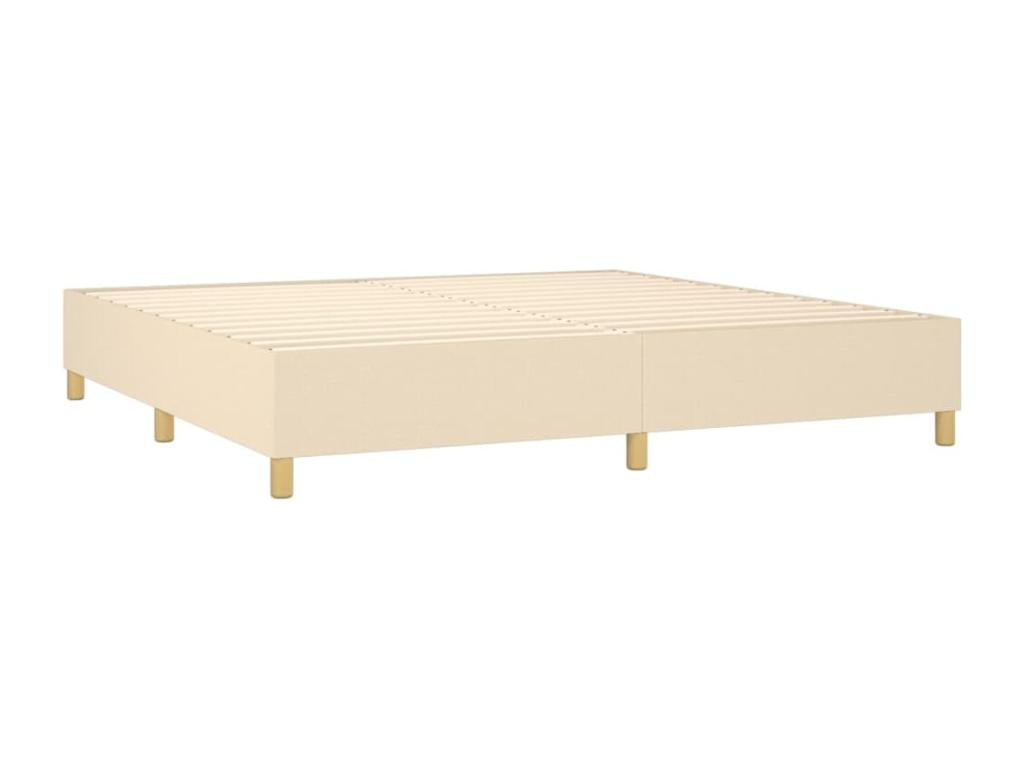 Lit à sommier tapissier avec matelas Crème 200x200 cm Tissu DSIT21849