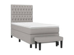 Sommier à Boislis de lit avec matelas Gris clair 90x200 Tissu TYMW50215