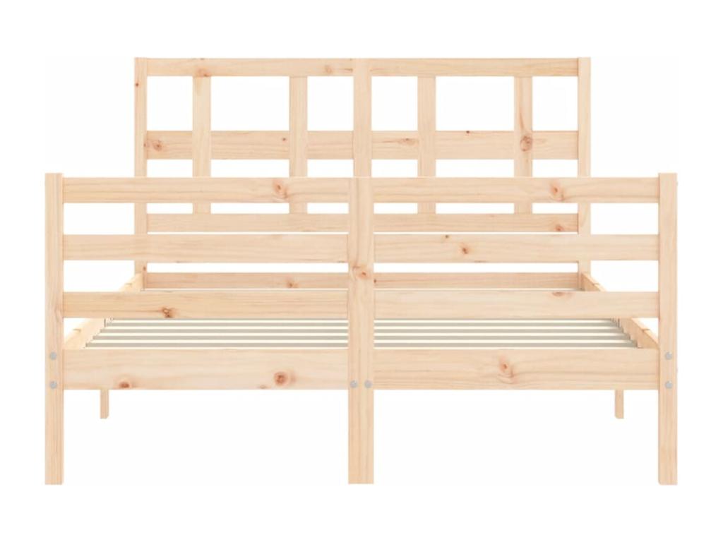 Cadre de lit avec tête de lit petit double bois massif NXYT09347