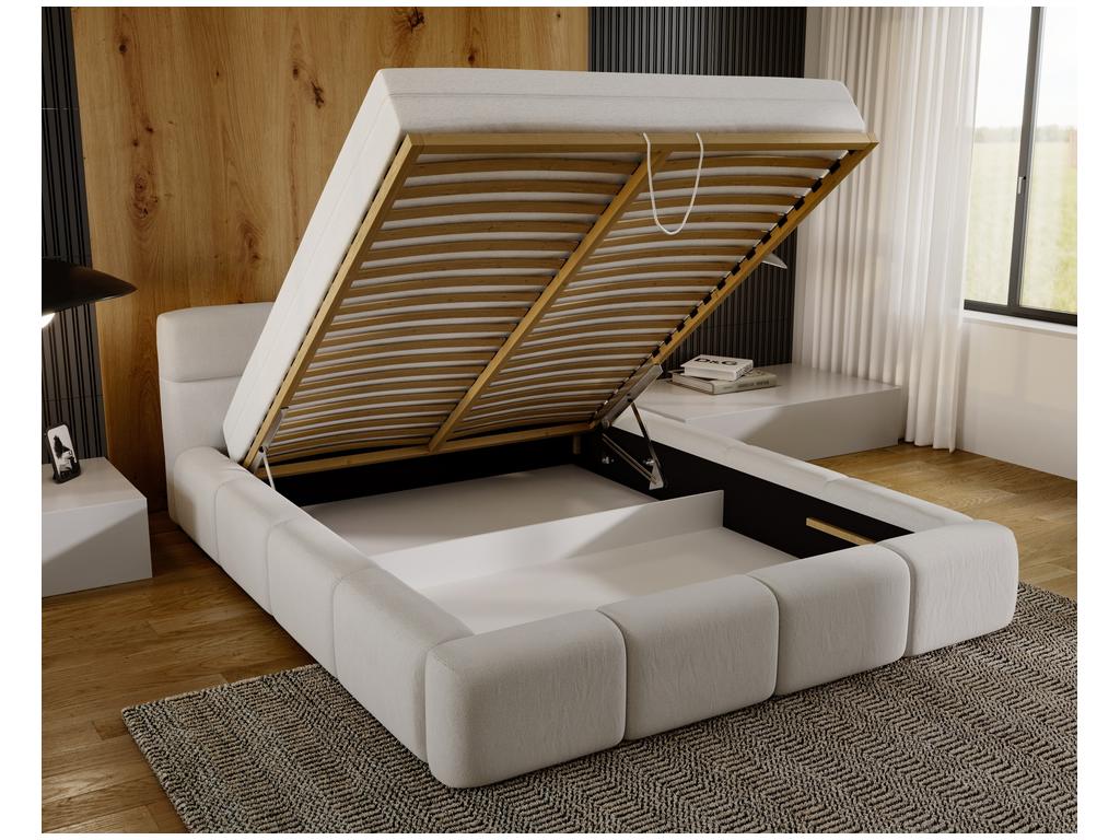 Boislis Lit rembourré 160x200 Lit adulte avec Rangement Boislis - Tete de Lit Velvet lit double - Gris foncé Solar 96 VPOE13144