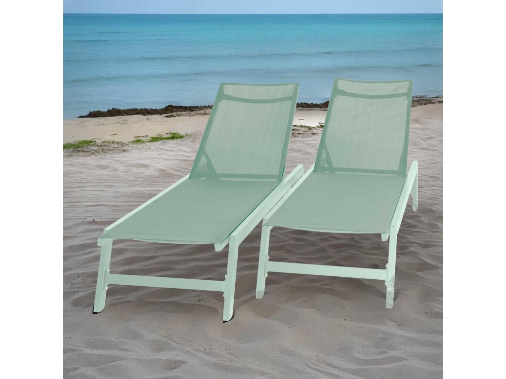 Mobenze - Ensemble de 2 chaises longues de jardin en aluminium et Mobenze CVCH88560