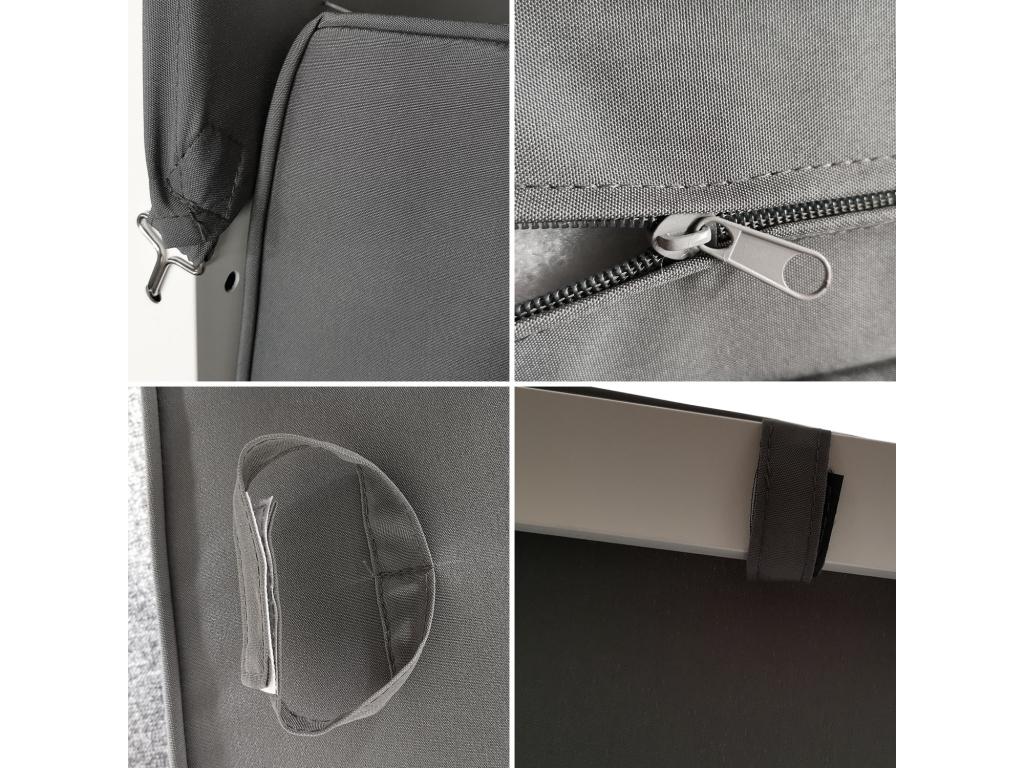 Lit à baldaquin d'extérieur Boislis - aluminium blanc/coussins gris - Boislis ILOV92864