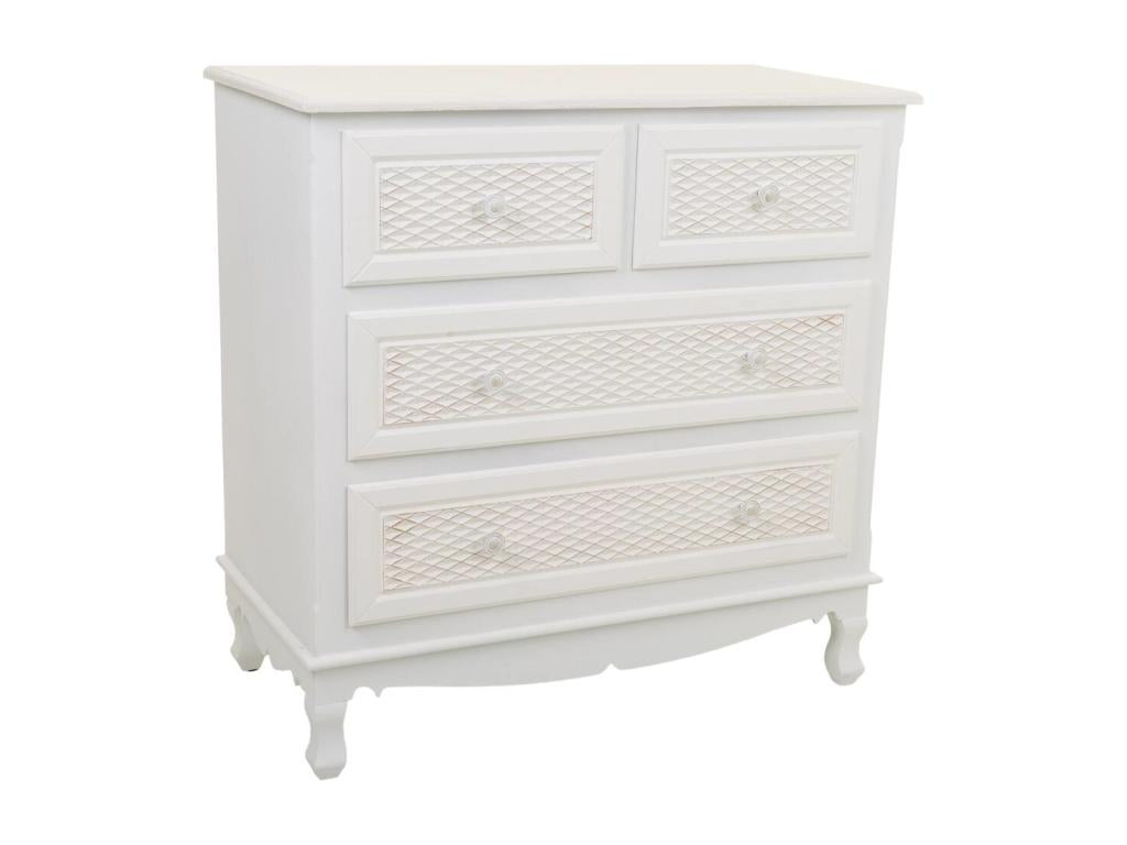 Commode en bois blanche 80,5x40x81h AIDB87030