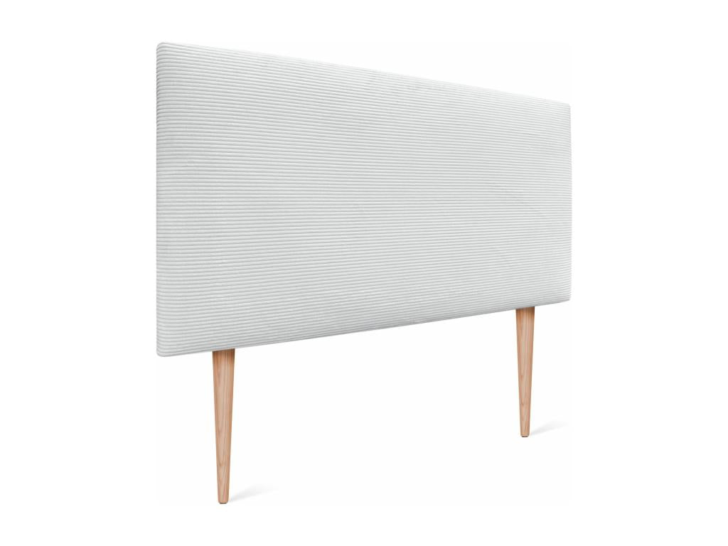 Luxameub Tête de Lit Velours Côtelé Uni 160x105 avec Pieds de Lit 150/160 - Blanc WFPV61937