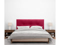 Mobenze Tête de Lit Mobenze Lisse avec Boutons 145x115 avec Pieds de Lit 120/135/140 - Rouge RDFM21682