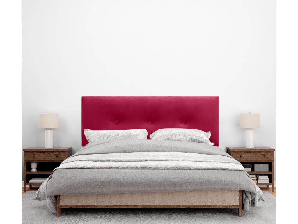 Mobenze Tête de Lit Mobenze Lisse avec Boutons 145x115 avec Pieds de Lit 120/135/140 - Rouge RDFM21682