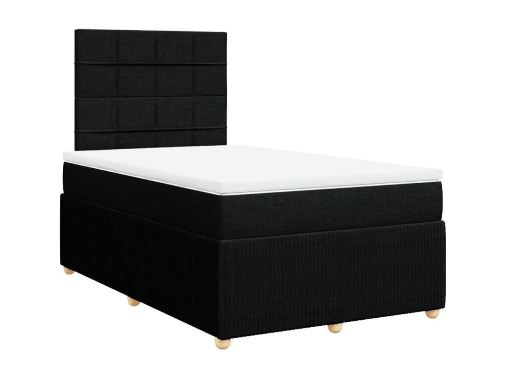 Sommier à Mobenze de lit avec matelas Noir 120x200 cm Tissu MAOR80862