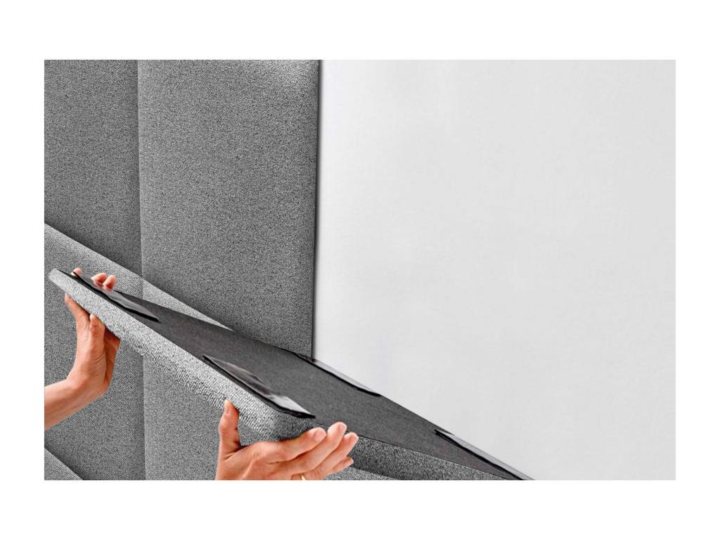 Mobenze Tête de lit tapissée en tissu Mobenze composé de panneaux de lit autocollants interchangeables pour chambre de Mobenze Ciment 95 cm JHWQ86256