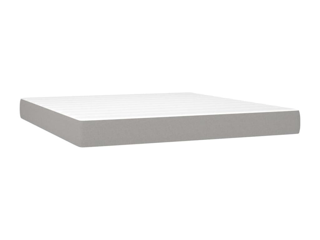 Lit à sommier tapissier avec matelas Gris clair 180x200cm Tissu IJLC09389