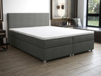 Ensemble complet boxspring tête de lit sommier matelas surmatelas - 180x200 cm - Tissu - Anthracite - Mobenze CANO85882