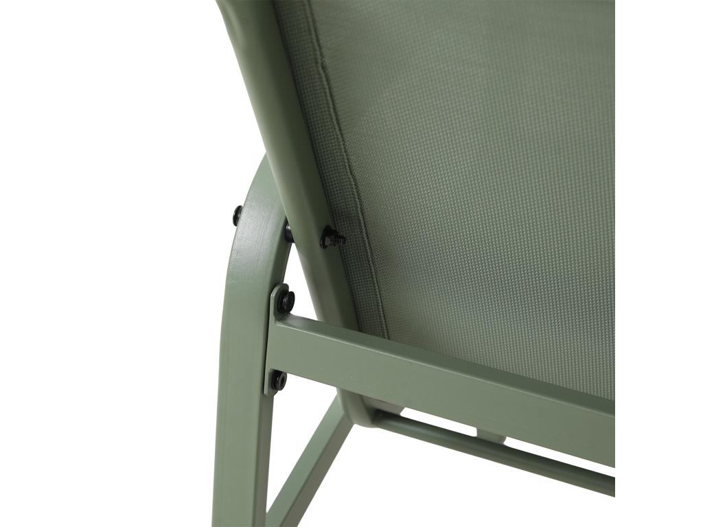 Salon de jardin en acier et textile - Ensemble 4 places - Vert - Boislis GFDP79475