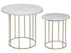Lot de 2 Tables d'Appoint Good 60cm Blanc / Or IROK74452