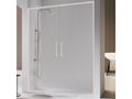 Paroi de douche 2 verres fixes 2 portes coulissantes Boislis blanc mat 177-179.6 cm HRSH49445