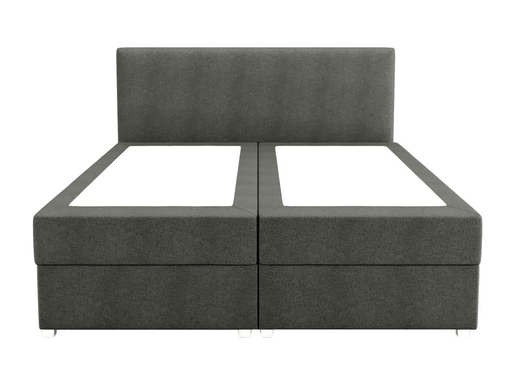 Ensemble complet boxspring tête de lit sommier matelas surmatelas - 180x200 cm - Tissu - Anthracite - Mobenze CANO85882