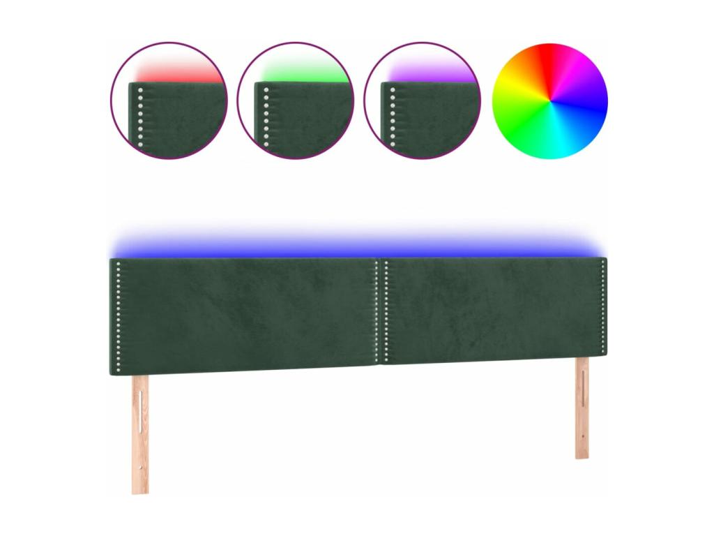 Tête de lit à LED Vert foncé 160x5x78/88 cm Mobenze BIXX35081