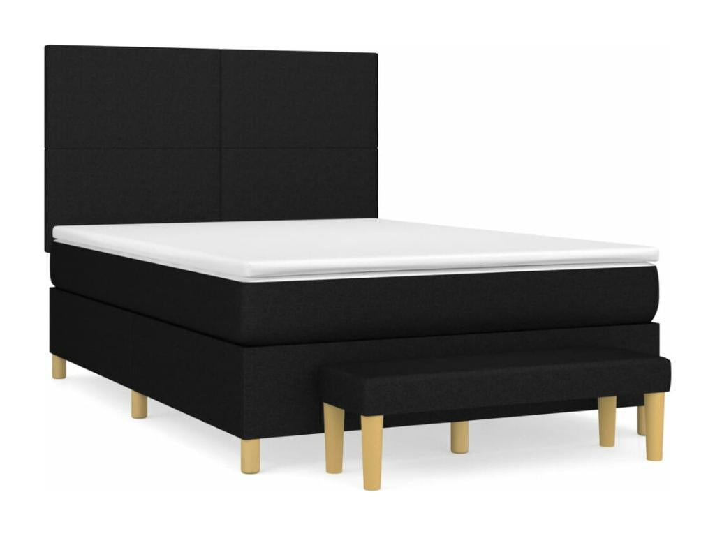 Lit à sommier tapissier avec matelas Noir 140x190 cm Tissu RLTA59713