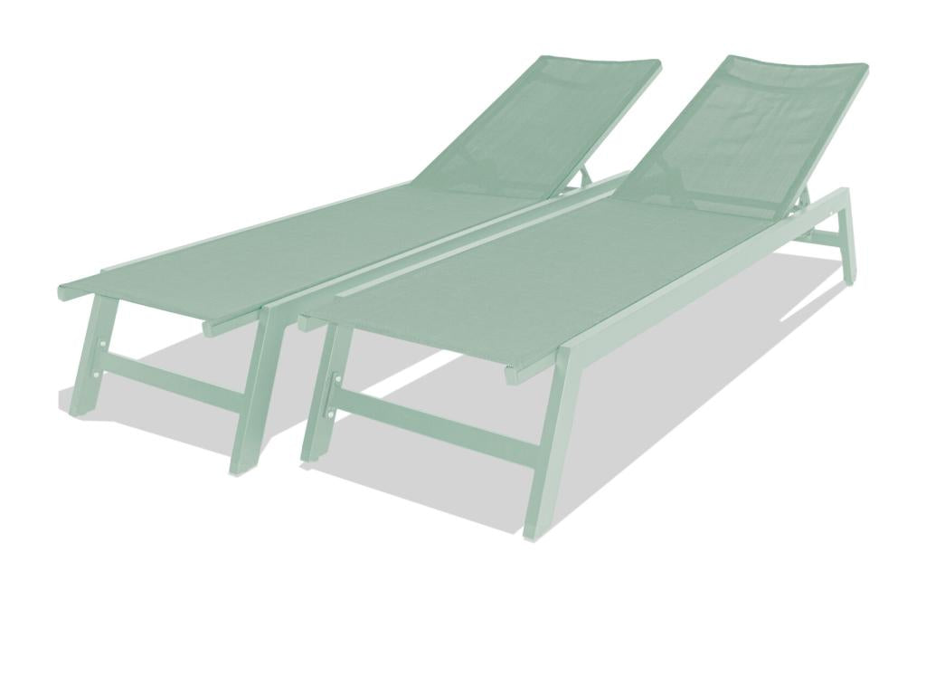 Mobenze - Ensemble de 2 chaises longues de jardin en aluminium et Mobenze CVCH88560