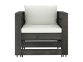 Salon de jardin 2 pièces avec coussins Bois imprégné de gris HGCM86759