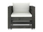 Salon de jardin 2 pièces avec coussins Bois imprégné de gris HGCM86759