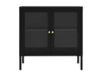 Buffet Noir 70x35x70 Acier et verre NATD38372