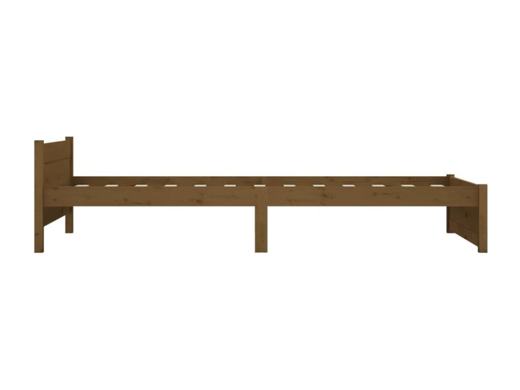 Cadre de lit sans matelas marron miel Mobenze massif 90x190 cm PAPT60682