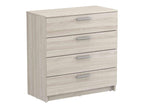 Commode 4 tiroirs en bois imitation chêne Boislis - CO180 DNTX54237