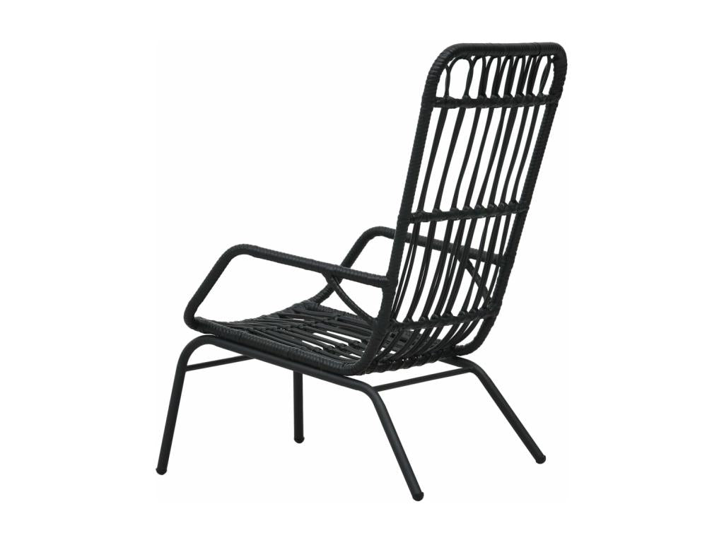 Chaise de jardin Résine tressée Noir LZBT06108