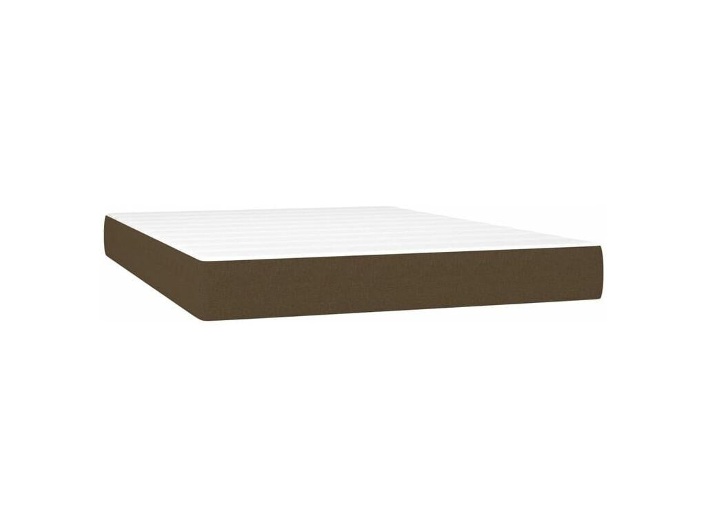 Sommier à Boislis de lit avec matelas Marron foncé 140x190 LRUT62028