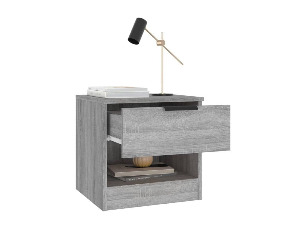 Tables de chevet 2 pcs Mobenze gris Mobenze d'ingénierie HJSH84532