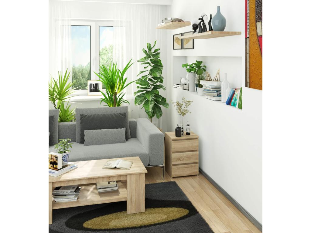 Table de chevet Mobenze CL3 Chêne Mobenze 40 cm 3 tiroirs façade Chêne Mobenze 40x35x57 cm VEVT38546