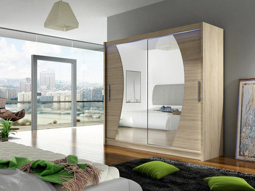 Armoire Boislis 115 Boislis chêne 215x180x58cm Portes d'armoire Glissement RDTP81872