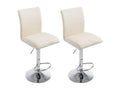 Lot de 2 Tabouret de bar - Similicuir / Noir - Crème - Köln WXZB43740