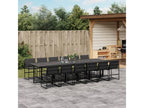 Ensemble à manger de jardin avec coussins 13 pièces noir textile MAZR03465