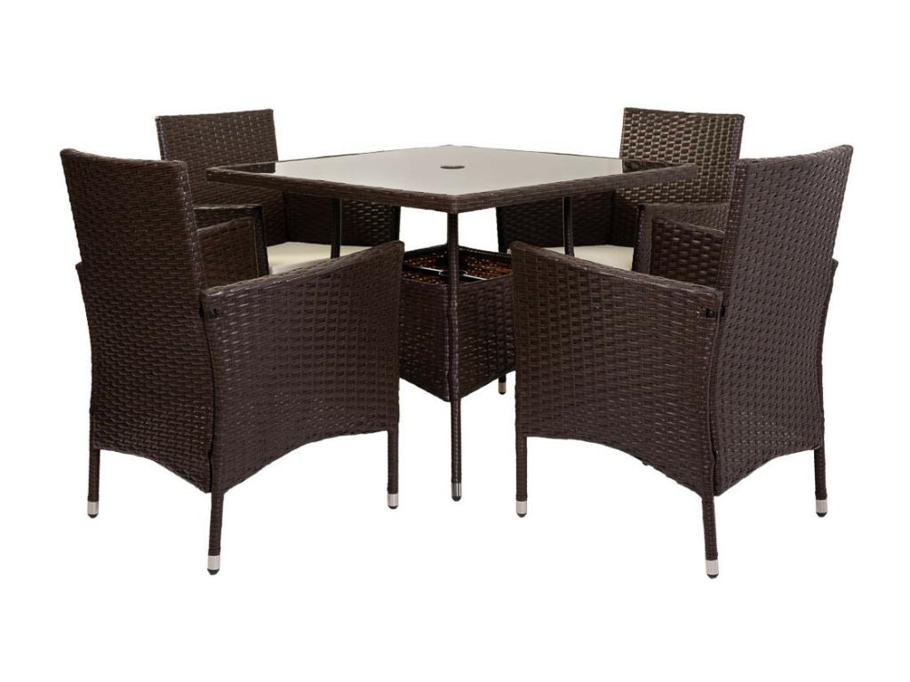 Ensemble table et 8 chaises de couleur noire CEBQ58244