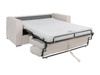 Canapé 3 places convertible PINPAI en tissu texturé jaune moutarde - Couchage à Luxameub larges 140 cm - Matelas 14 cm Luxameub YRJB82501