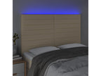 Tête de lit à LED Crème 144x5x118/128 cm Tissu NUUR68854