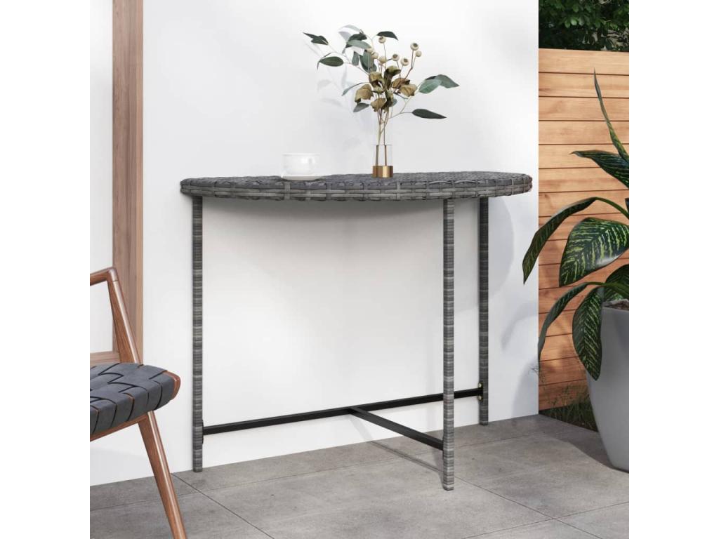 Table de jardin Gris 100x50x75 cm Résine tressée CCEU77530