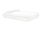 Cadre de lit sans matelas blanc bois massif 140x190 cm JECN02768