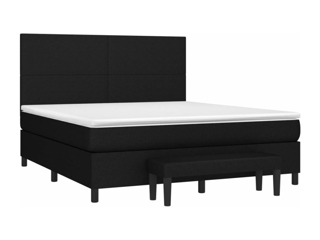 Sommier à Mobenze de lit avec matelas Noir 180x200 cm Tissu ERGM70889