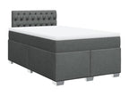 Sommier à Boislis de lit avec matelas gris foncé 120x190cm tissu CPTV23370