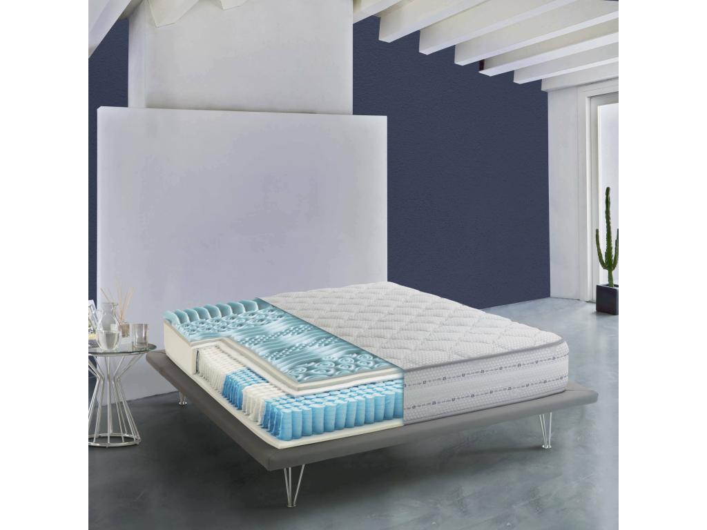 Matelas double Mobenze matelas à mémoire de forme et ressorts ensachés Fabriqué en Italie anti-acariens et hypoallergénique 120x200h26 cm ZXRV24598