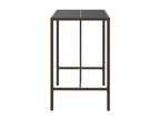 Mobenze - Table de bar et dessus en verre marron 110x70x110 cm poly rotin FQNM35856