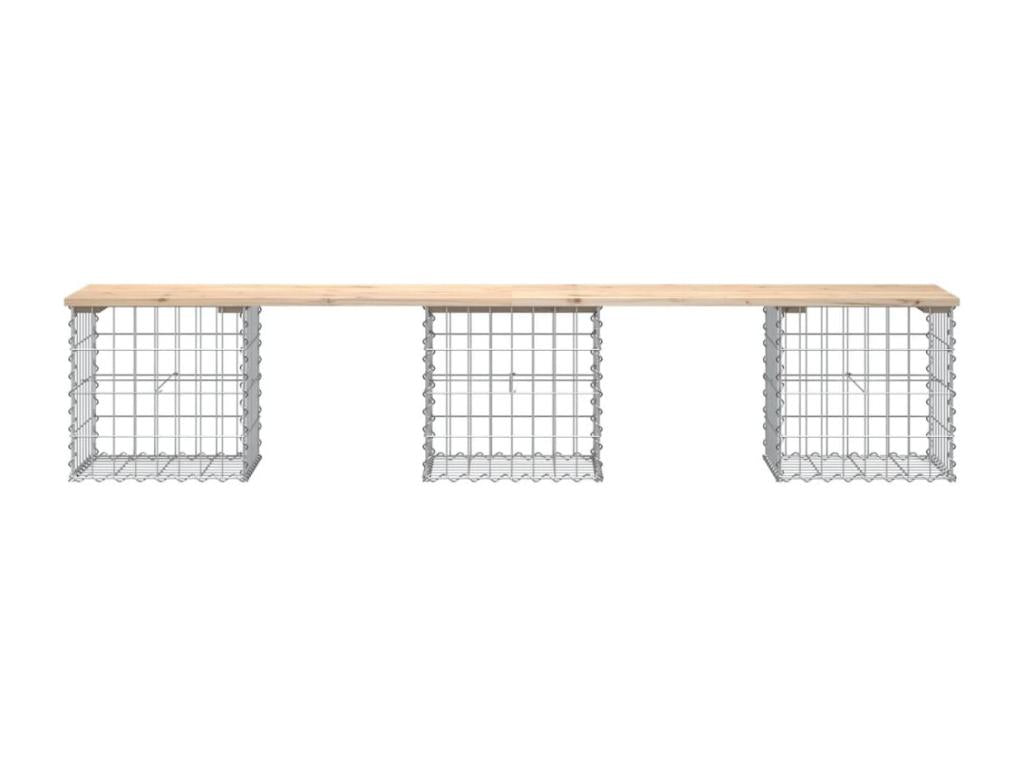 Banc de jardin design de gabion 203x44x42 Mobenze massif de pin BSMZ29738