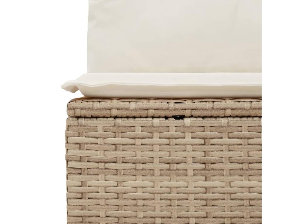 Salon de jardin avec coussins 8 pièces beige résine tressée OHZY45032