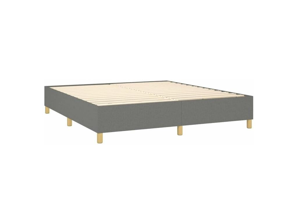 Sommier à Boislis de lit avec matelas Gris foncé 160x200 Tissu VLPQ22660