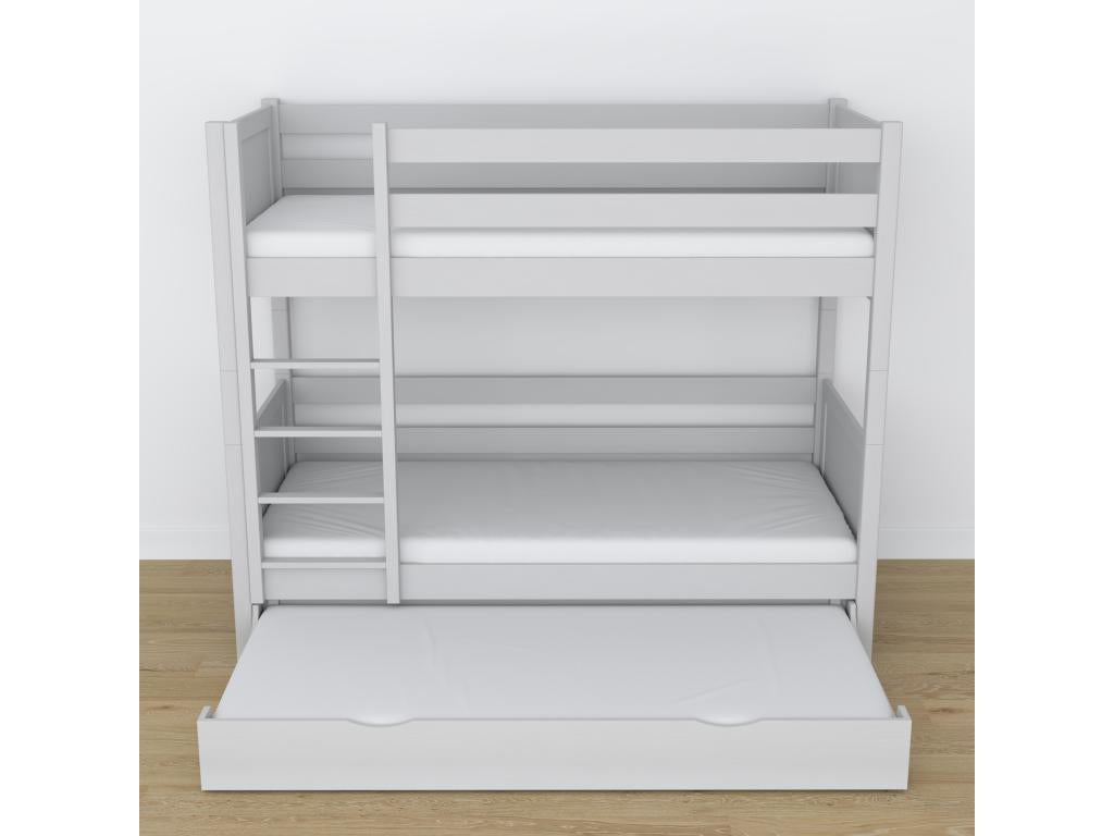 Lit superposé en Mobenze - avec tiroir pour matelas N02 Gris 90x180 EUNK82860